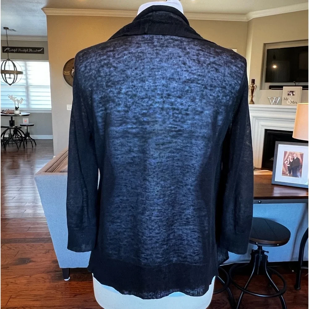 Lauren Ralph Lauren  100% Linen Open Cardigan Size Medium Sweater Light-weight - Picture 4 of 15